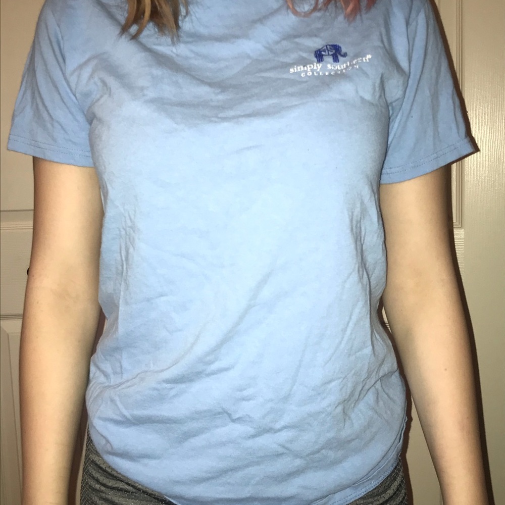 Baby blue simply southern elephant shirt.
